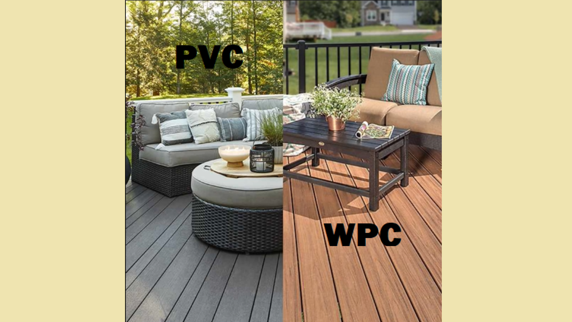 WPC frente a PVC: elección del material adecuado para el proyecto de su deck